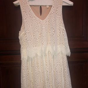 White lace tiered dress